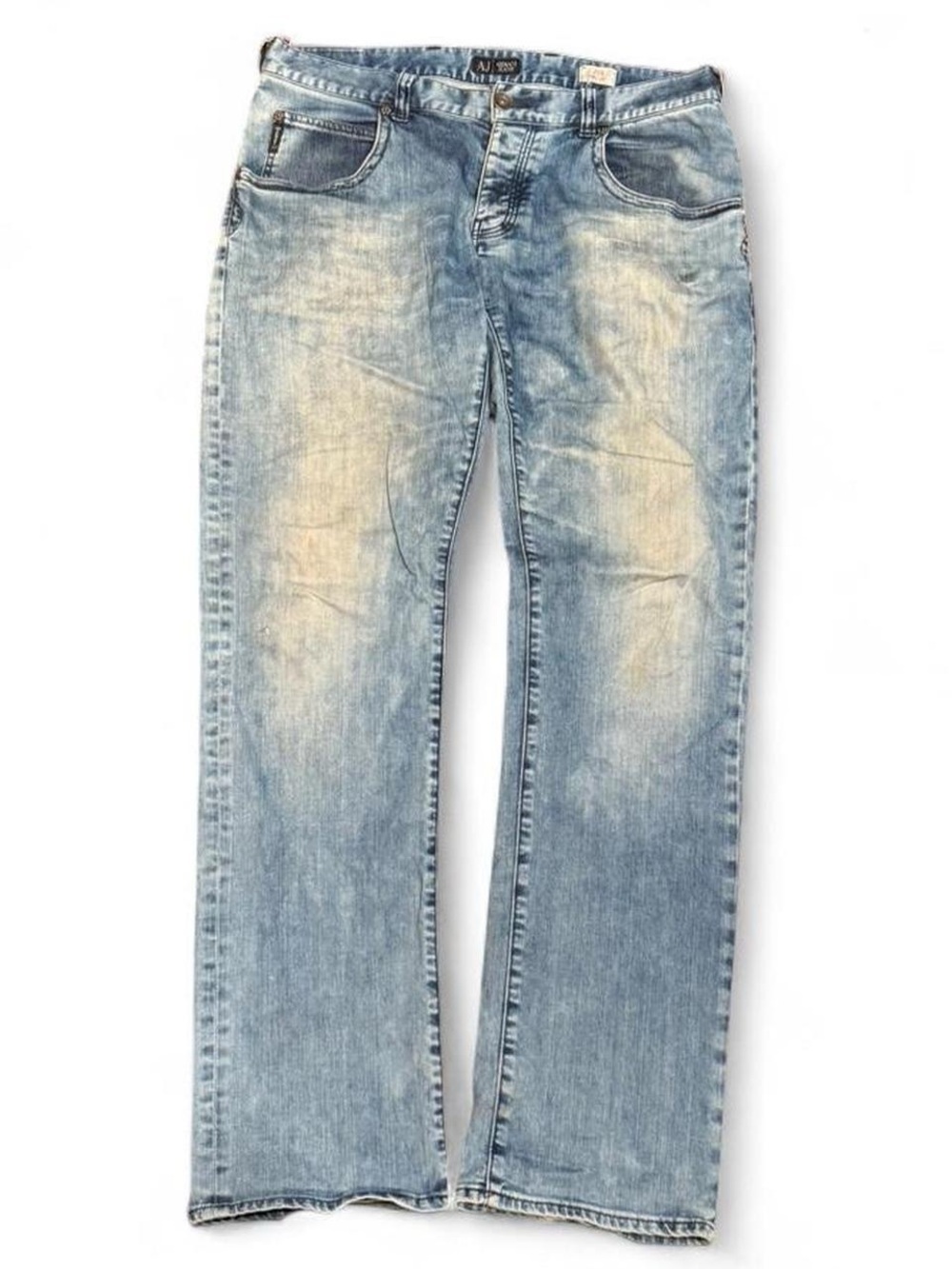 Vintage Armani Acid Washed Faded Slim Straight Jeans